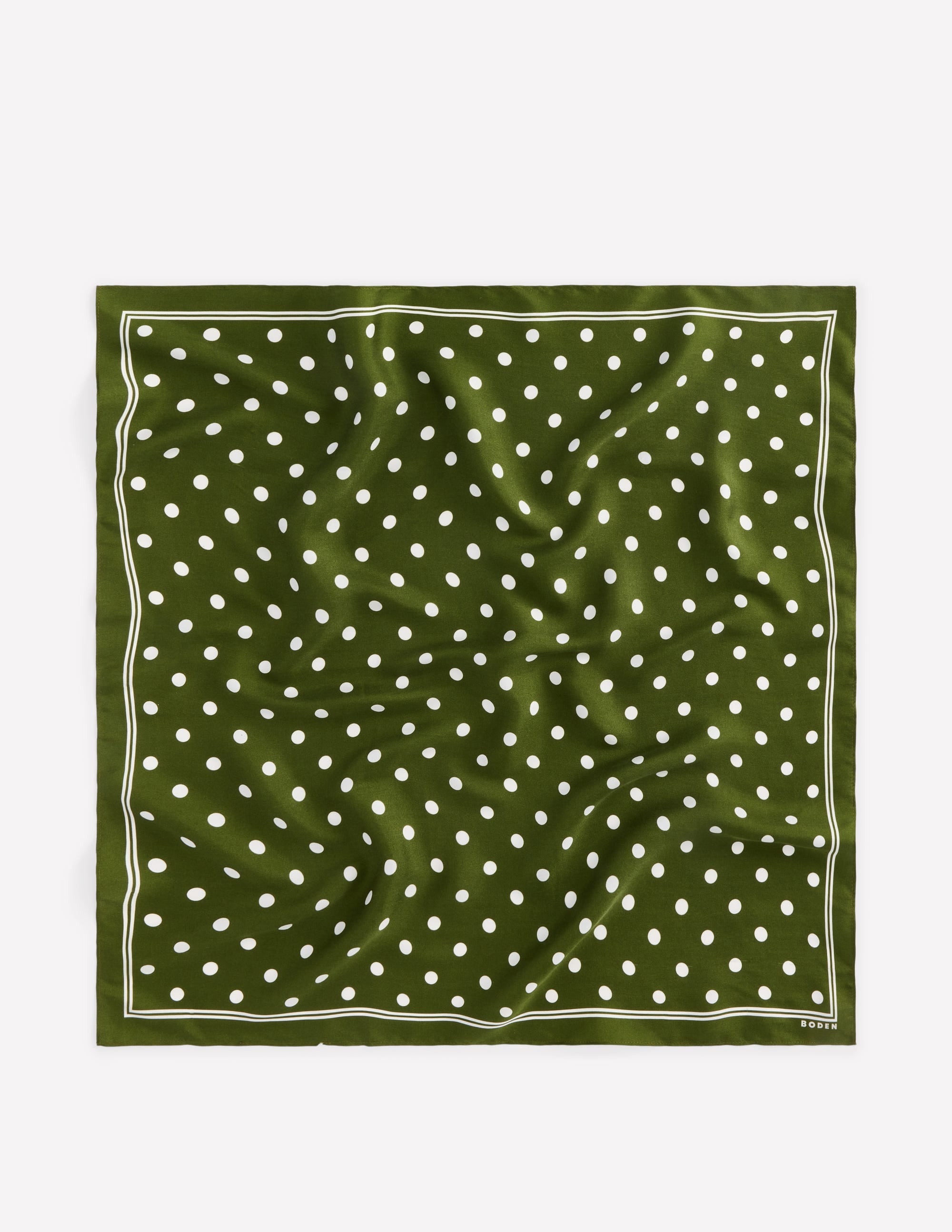 Elisabeth Silk Square Scarf-Chive, Spot - Image 4