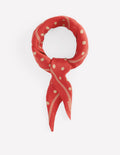 Elisabeth Silk Square Scarf-Red, Camel Spot