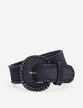 Covered Whipstitch Belt-Navy