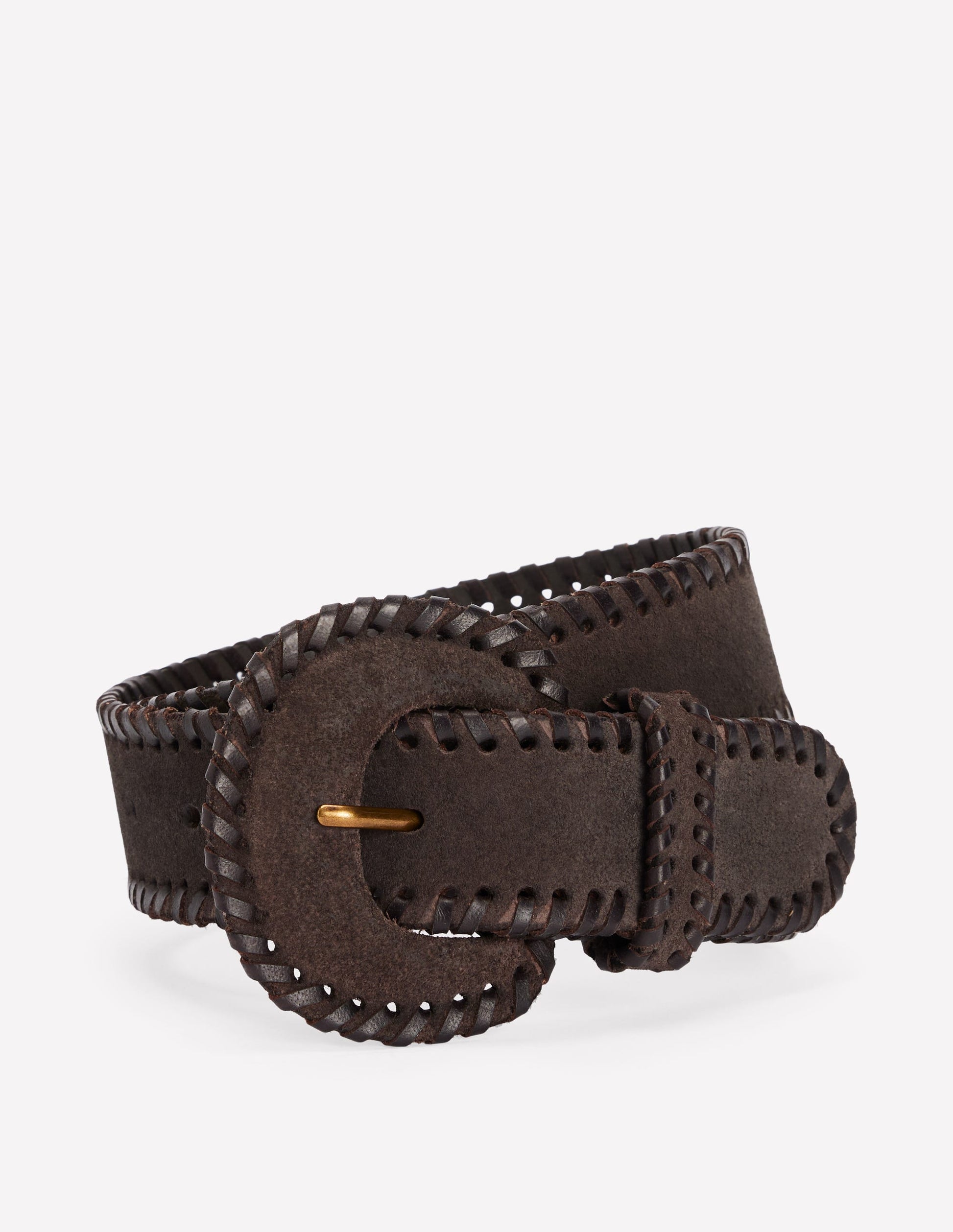 Covered Whipstitch Belt-Chocolate-2