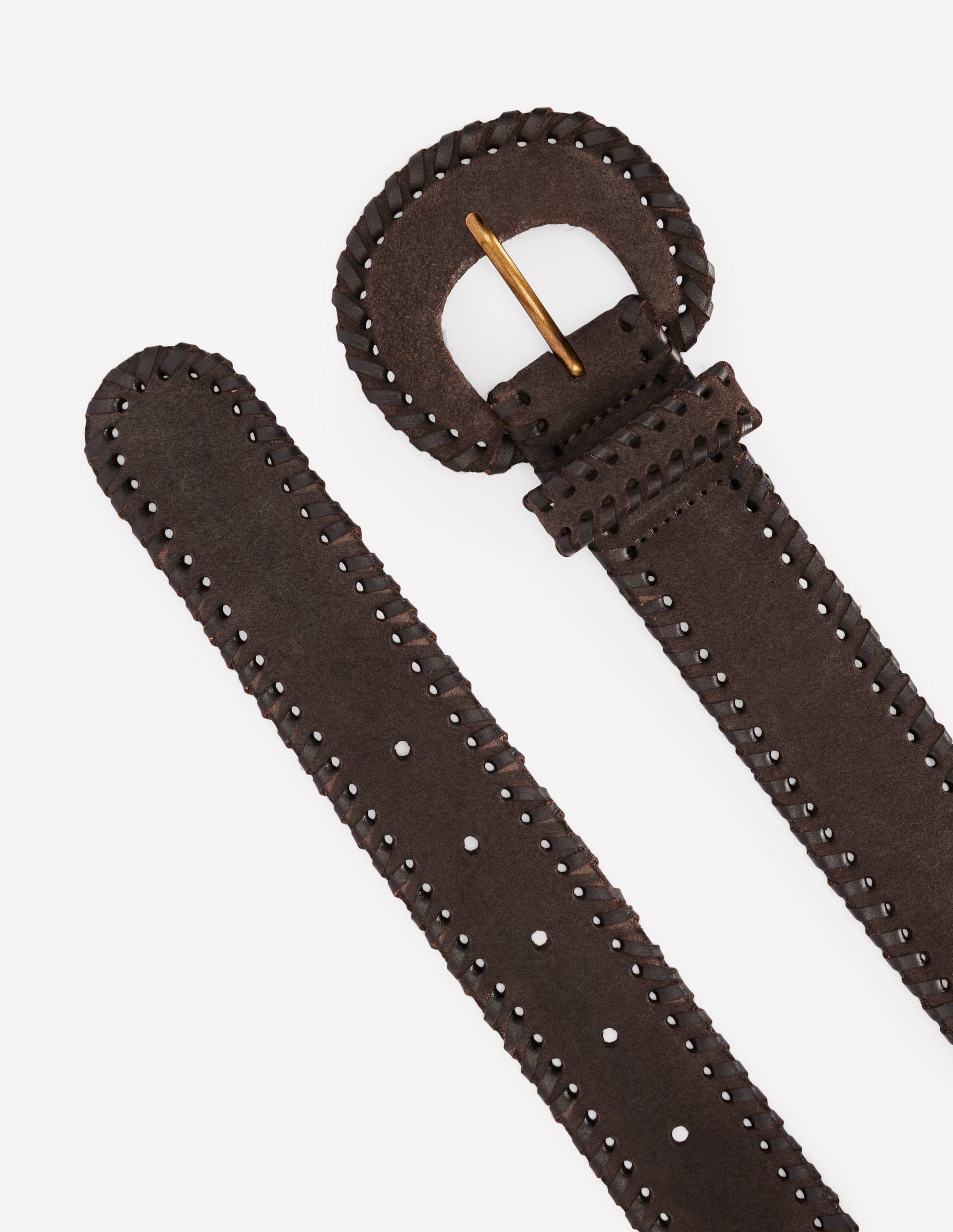 Covered Whipstitch Belt-Chocolate-3