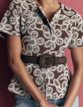 Covered Whipstitch Belt-Chocolate
