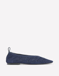 Knitted Ballet Flats-Navy