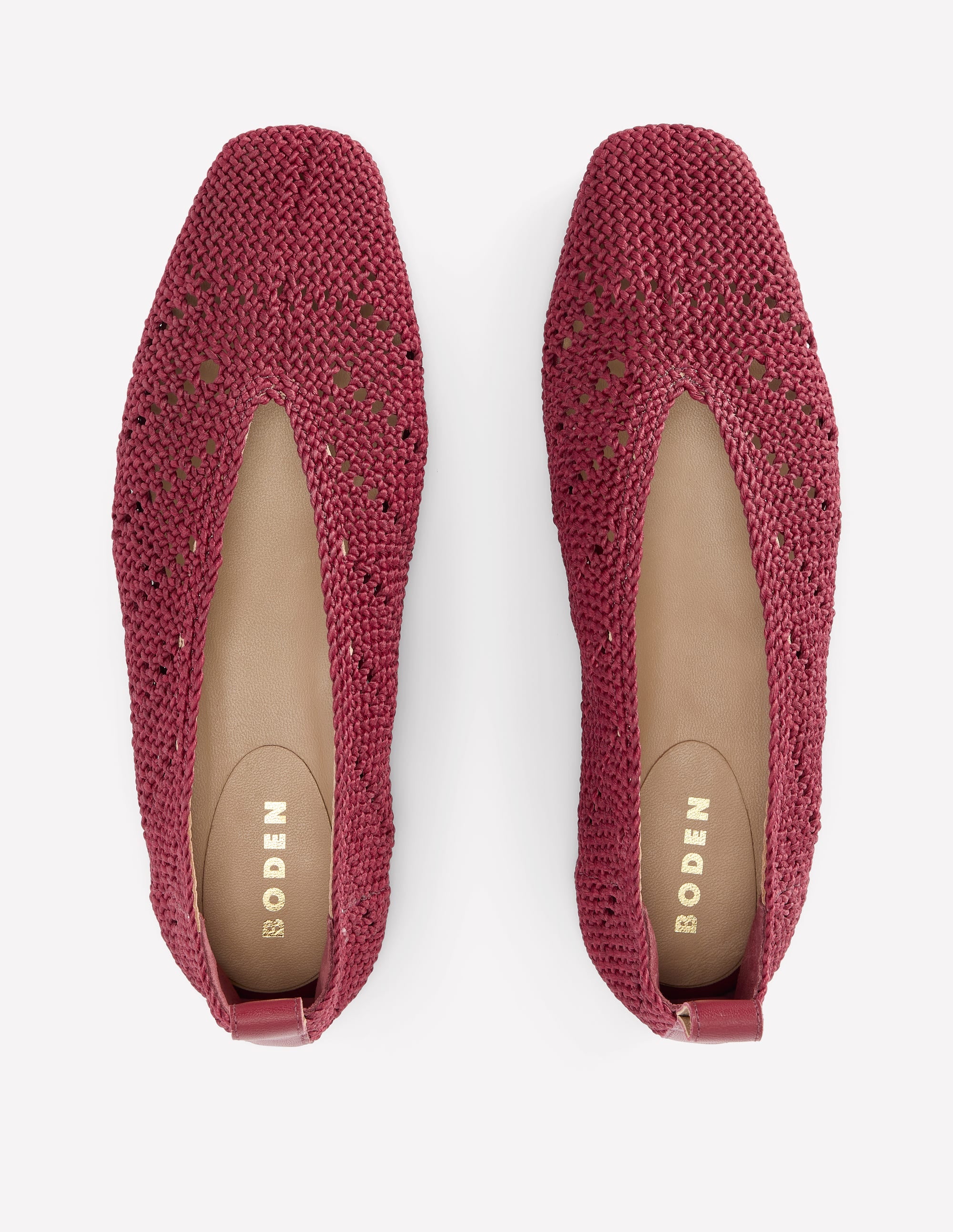 Knitted Ballet Flats-Oxblood - Image 5