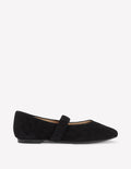 Camilla Ruched Ballet Flats-Black