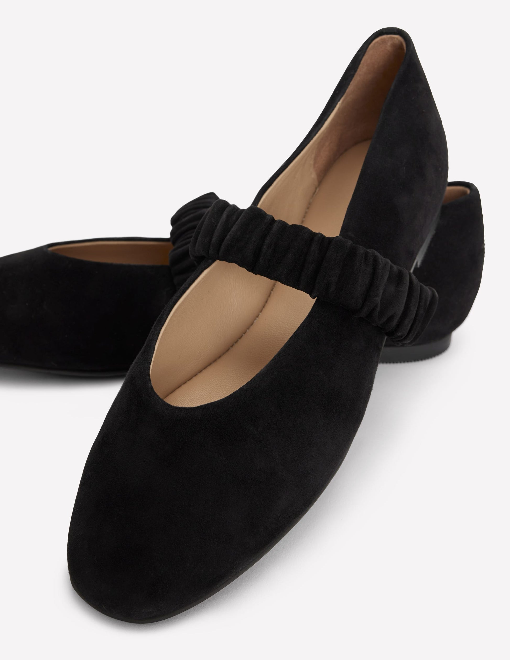 Camilla Ruched Ballet Flats-Black-4