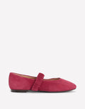 Camilla Ruched Ballet Flats-Wine