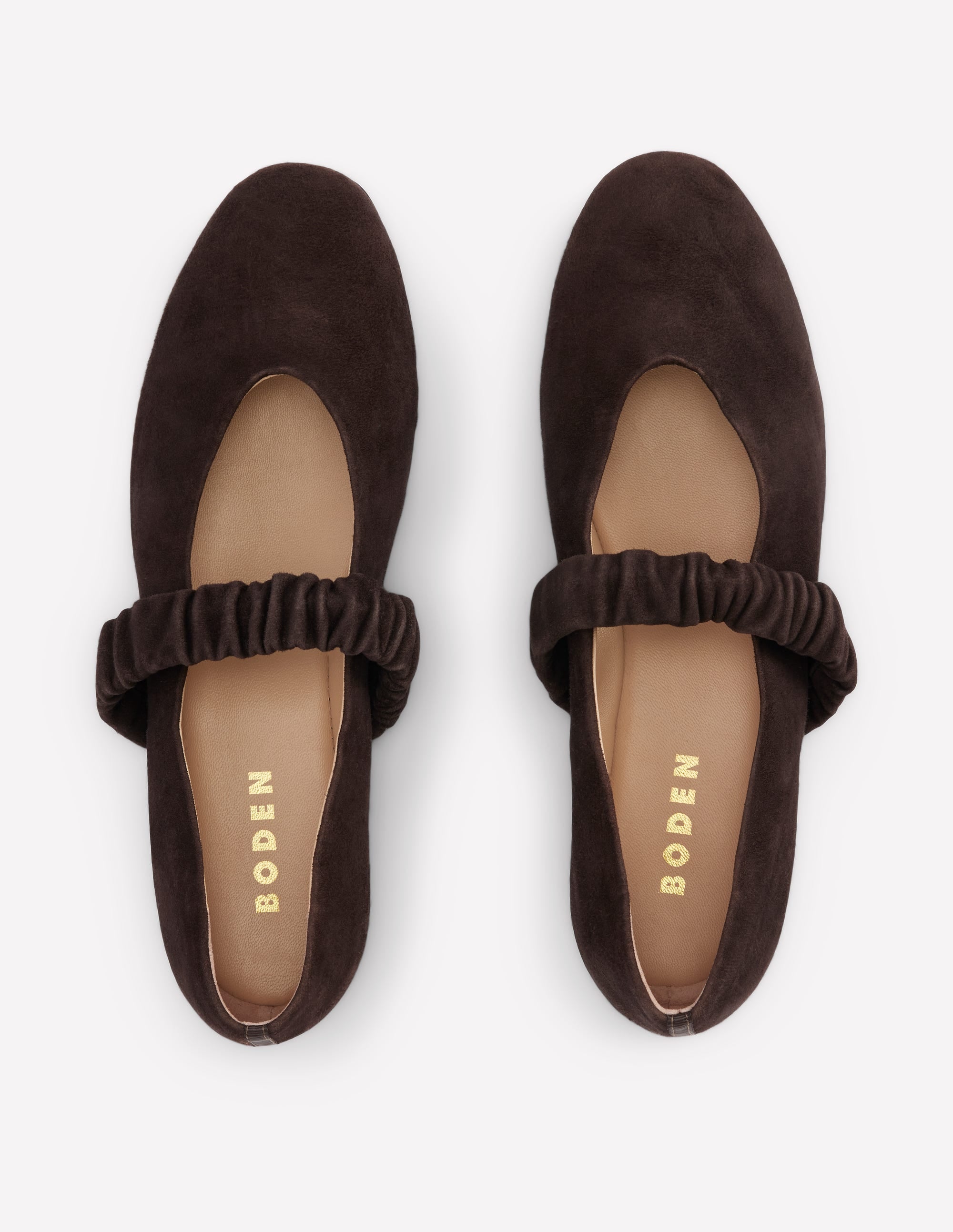 Camilla Ruched Ballet Flats-Bitter Chocolate - Image 5