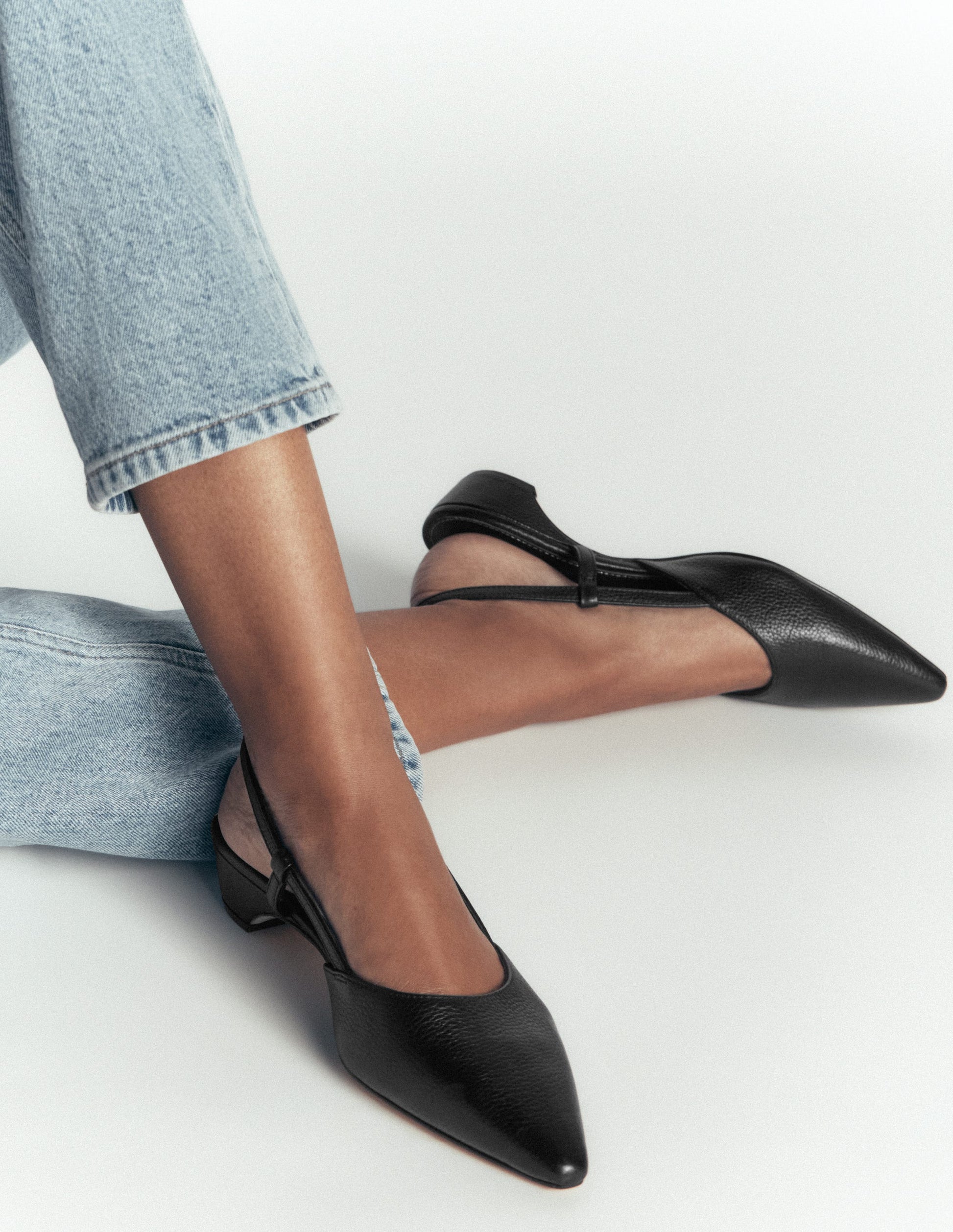 Mini Block Sling Backs-Black-1