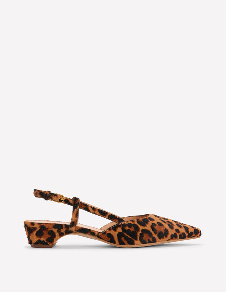 Mini Block Sling Backs-Classic Leopard