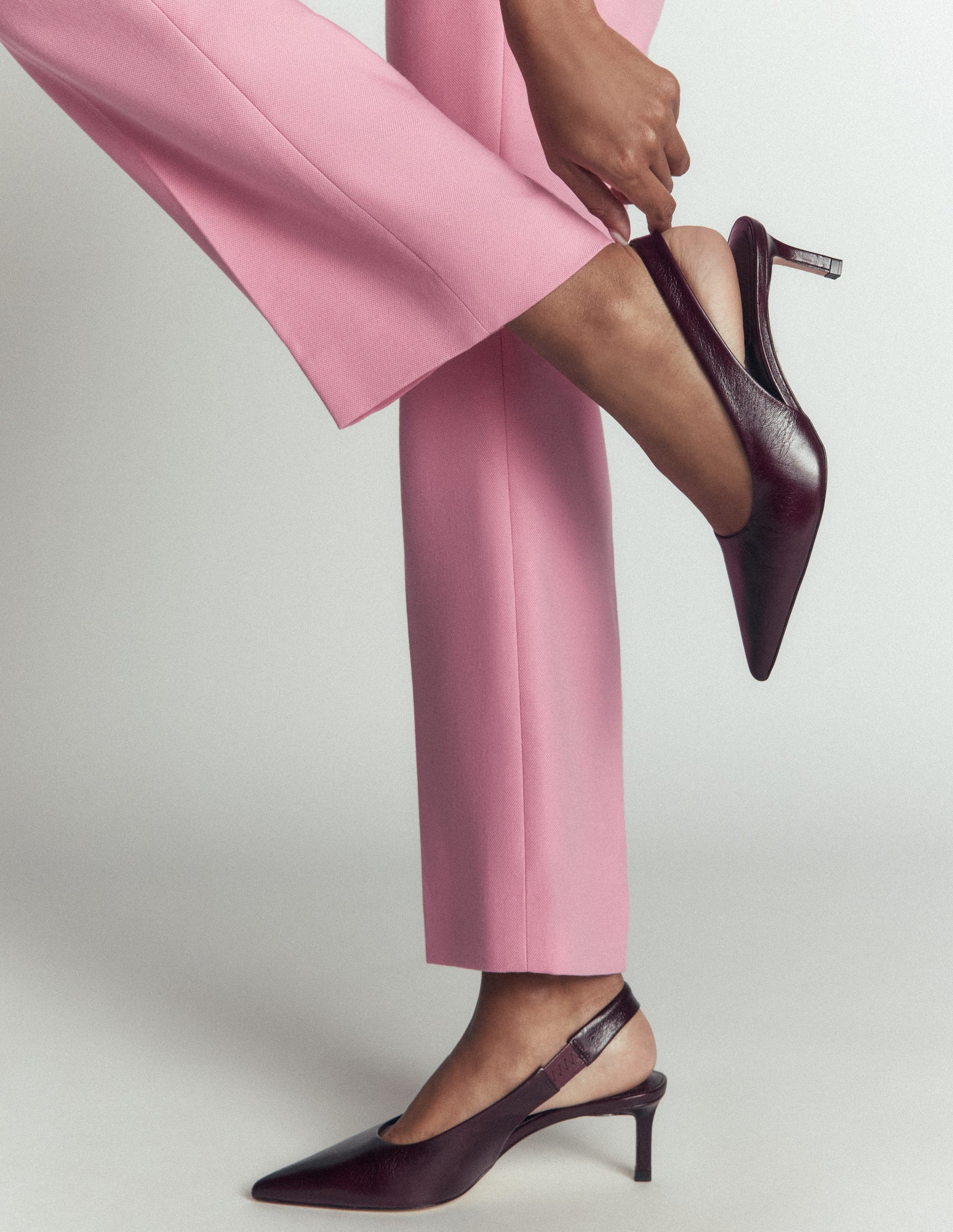 Hope Slingback Kitten Heels-Wine-1