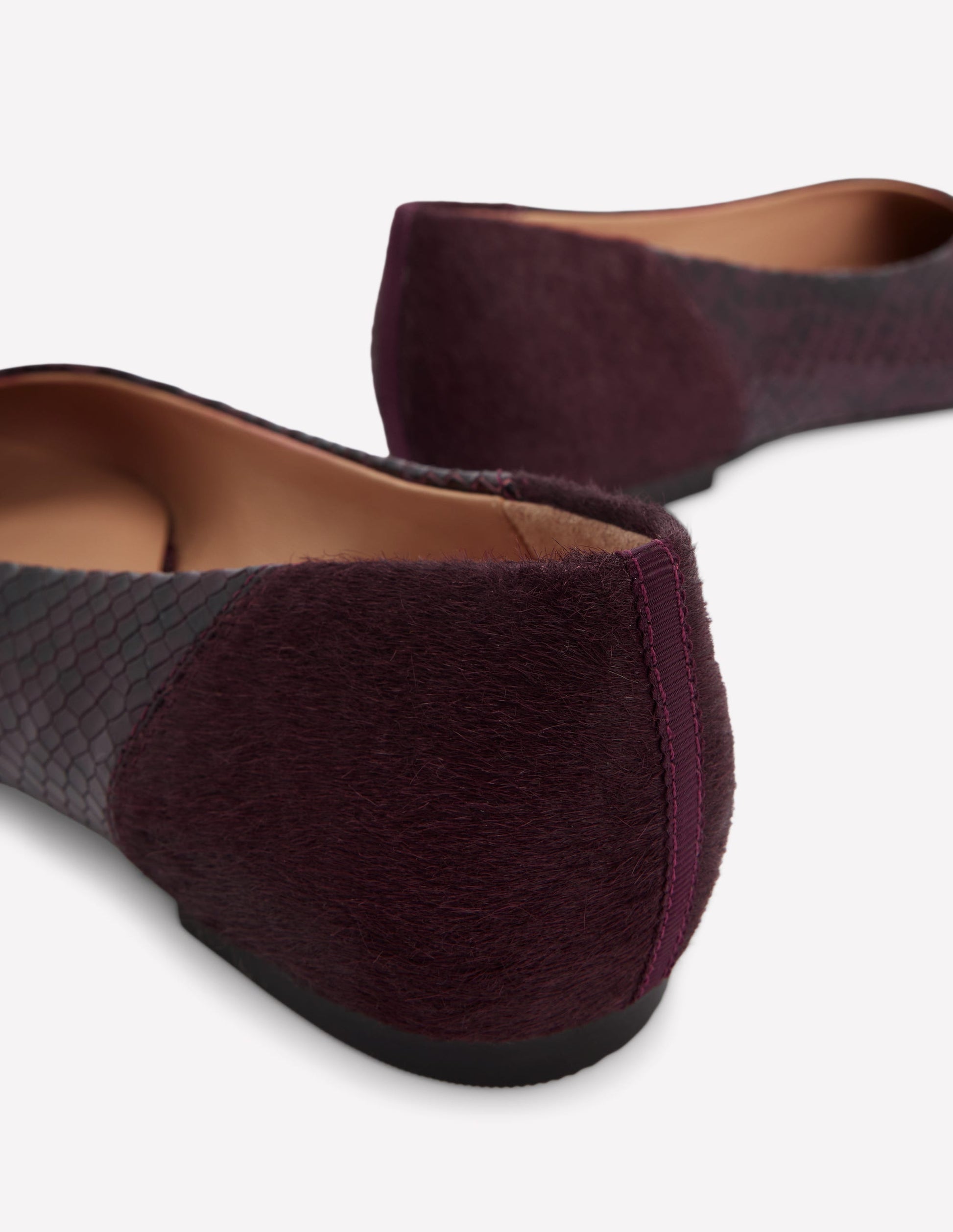 Nigella Pointed Toe Flats-Oxblood Snake Print-4