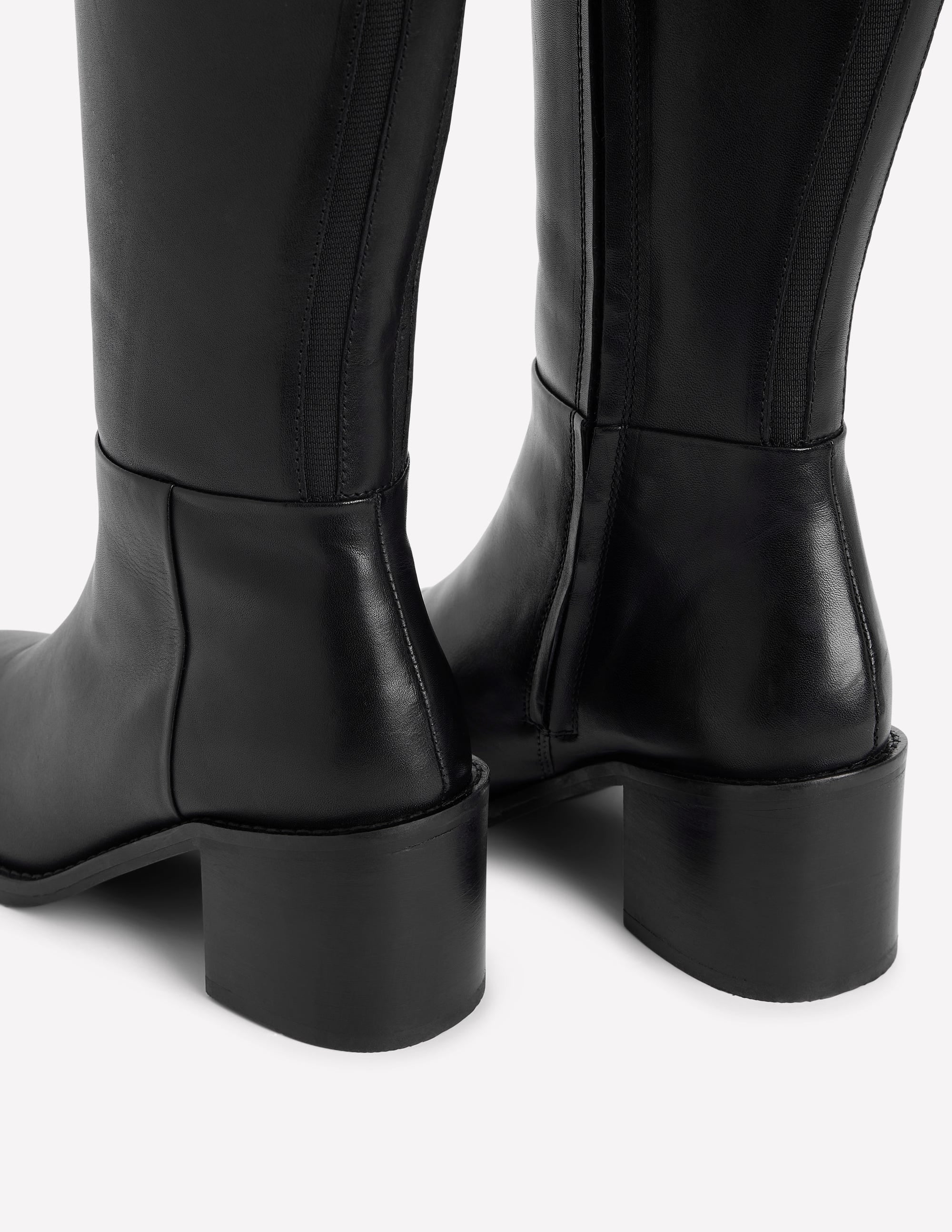 Buckle Detail Knee Boots-Black - Image 4