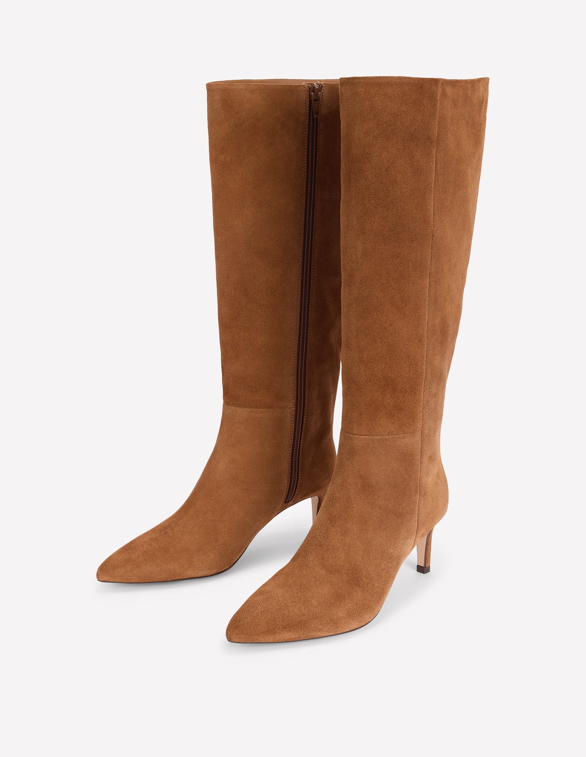 Straight Leg Heeled Boot-Golden Brown-3