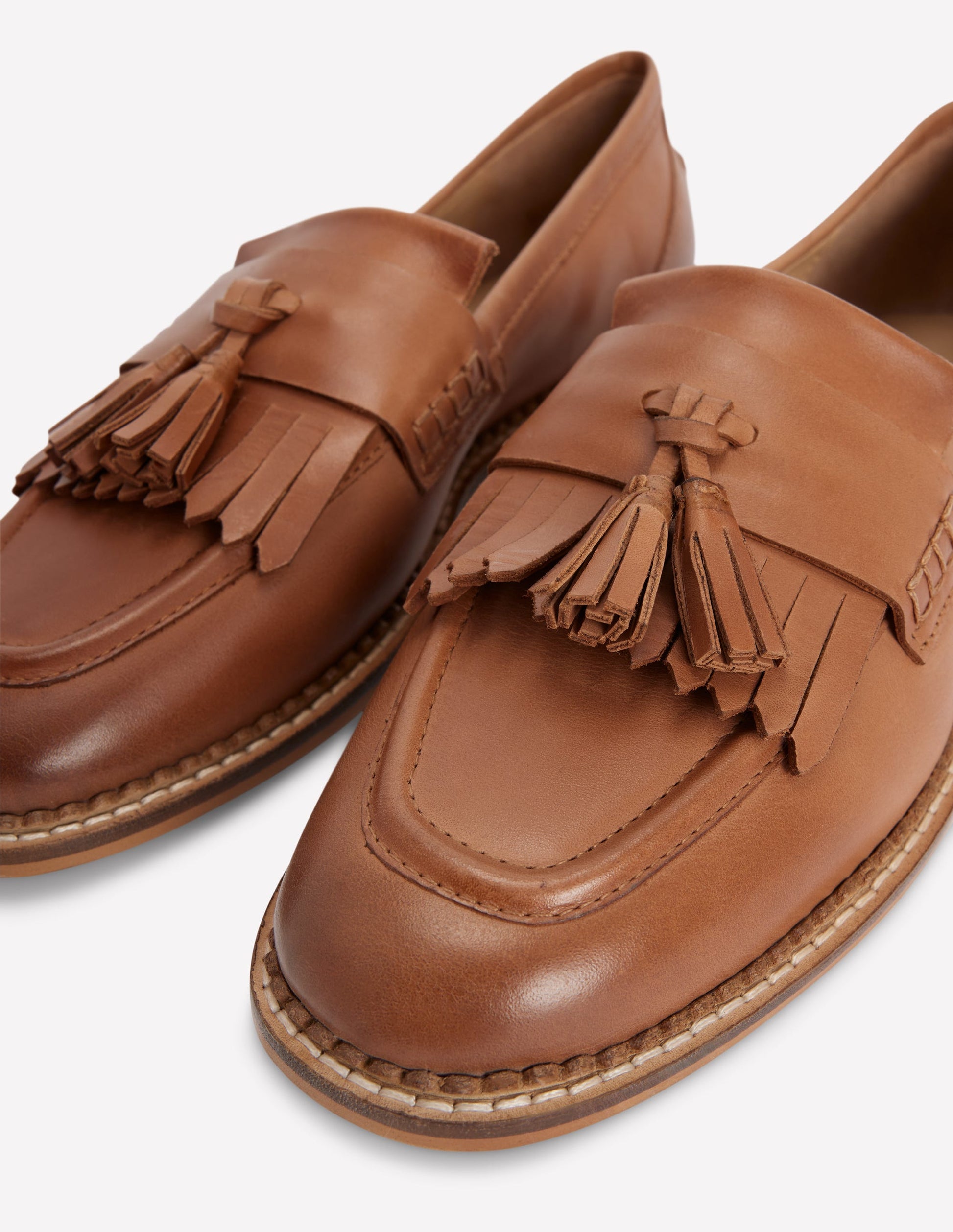 Nya Ghillie Flat Loafers-Tan-4