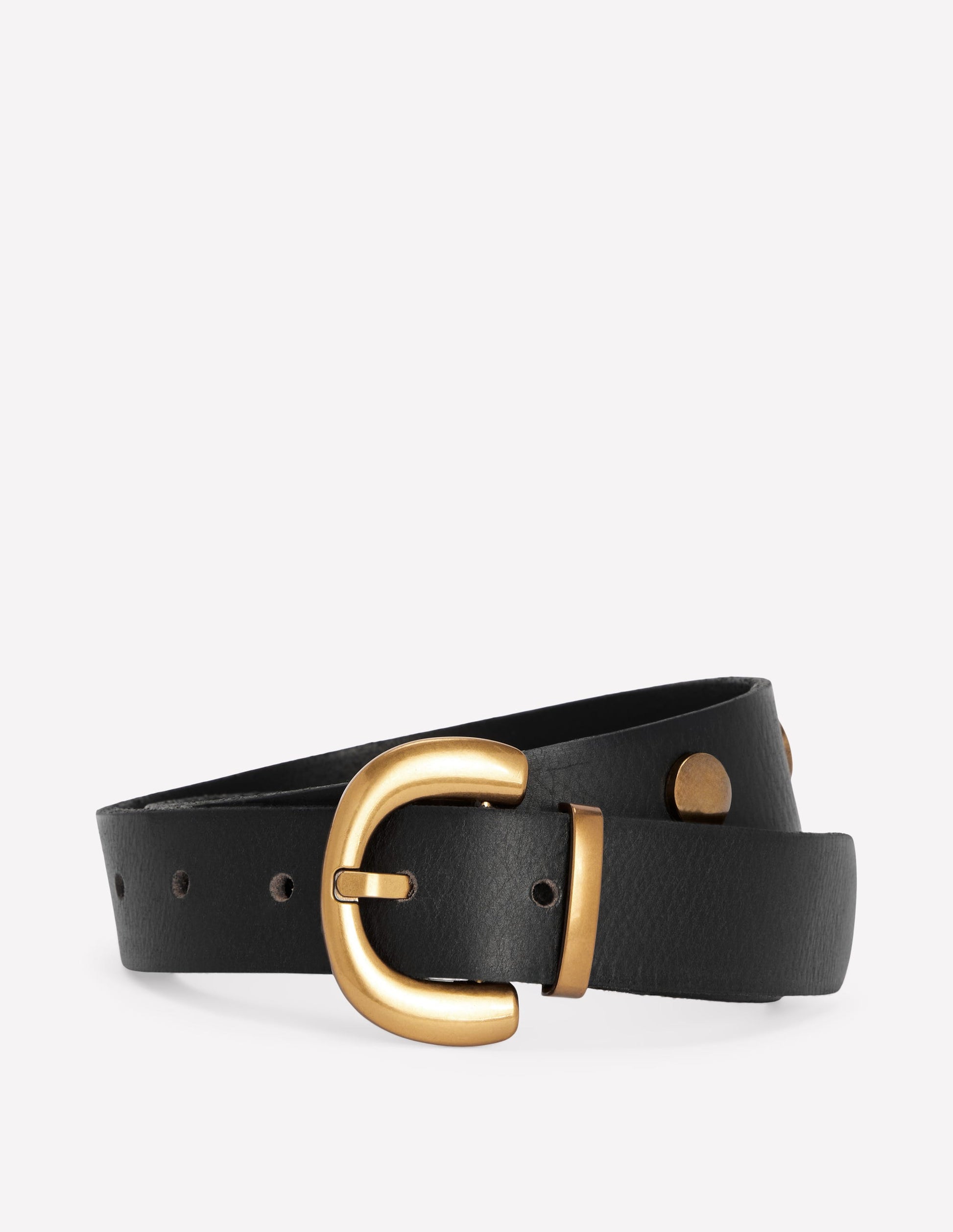 Stud Buckle Belt-Black-1