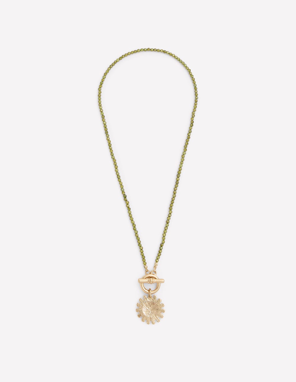 Bead Metal Necklace-Green - Image 2