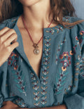 Bead Metal Necklace-Red