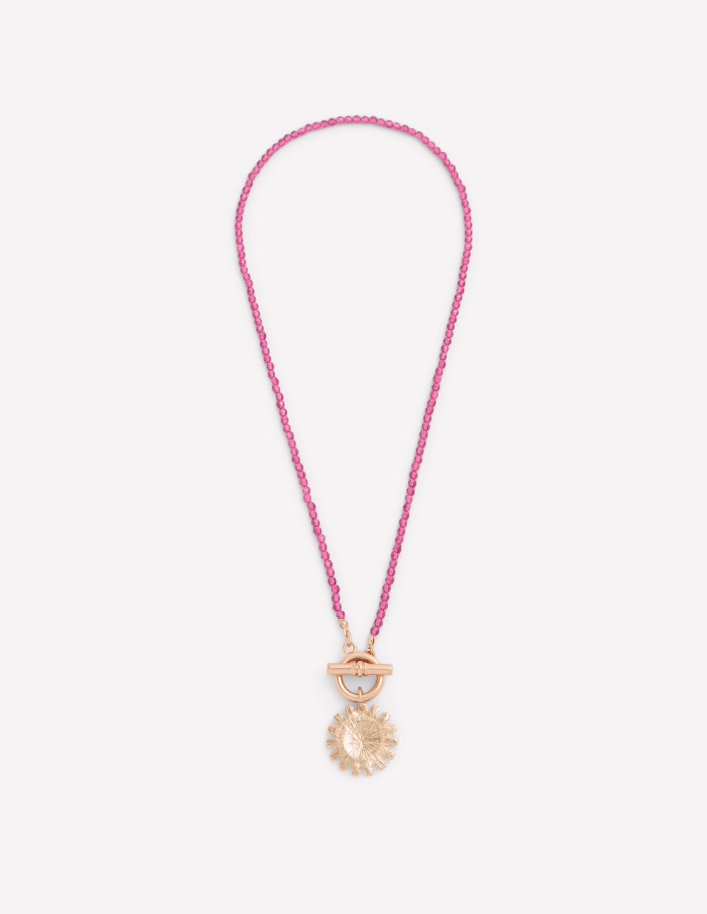 Bead Metal Necklace-Red - Image 3