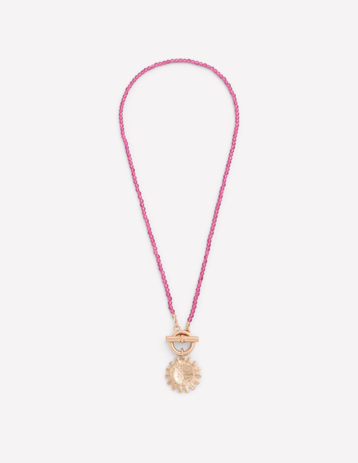 Bead Metal Necklace-Red