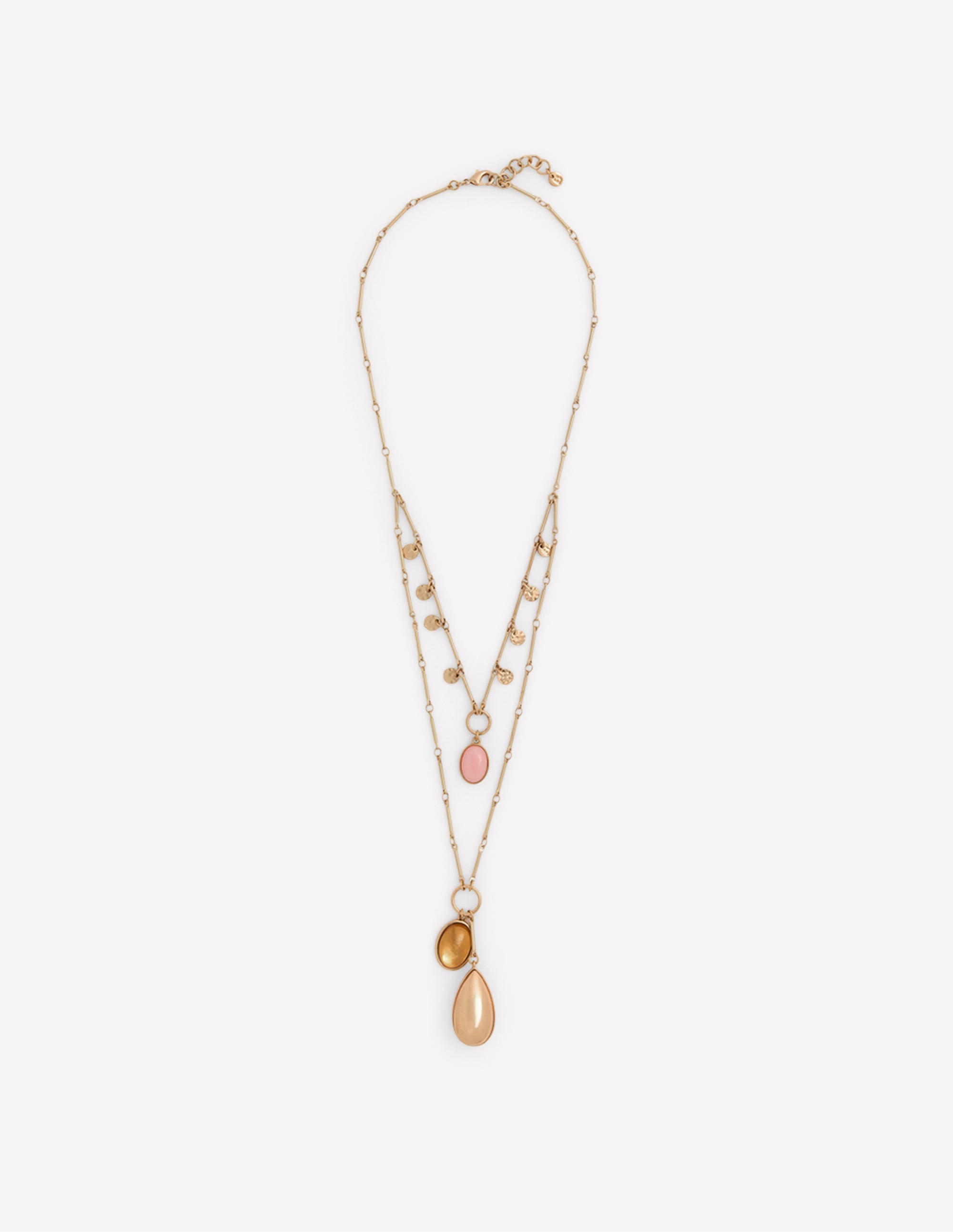 Jewel Tear Drop Necklace-Multi - Image 1