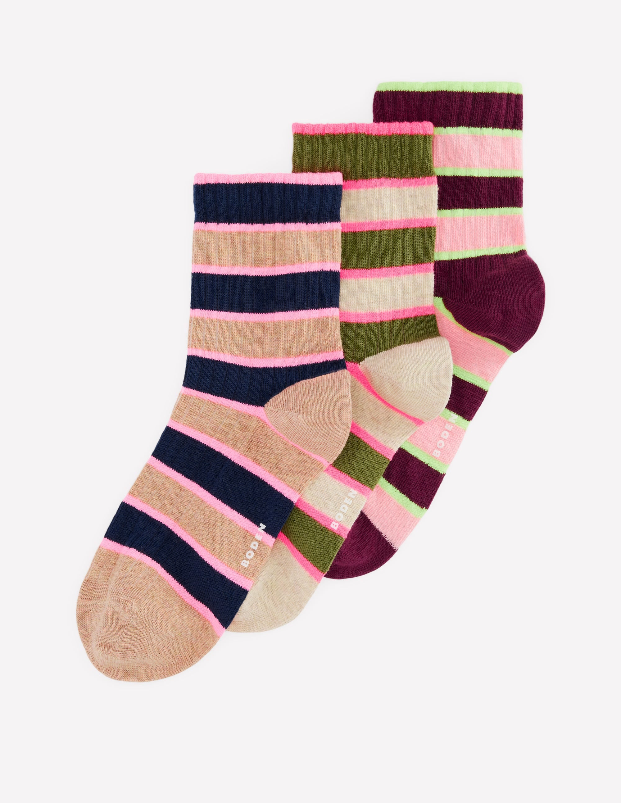 Neon Pop Stripe Socks 3-pack-Neon Stripe - Image 2