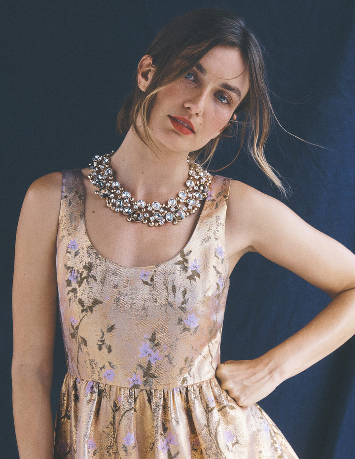 Statement Jewel Necklace-Smoke