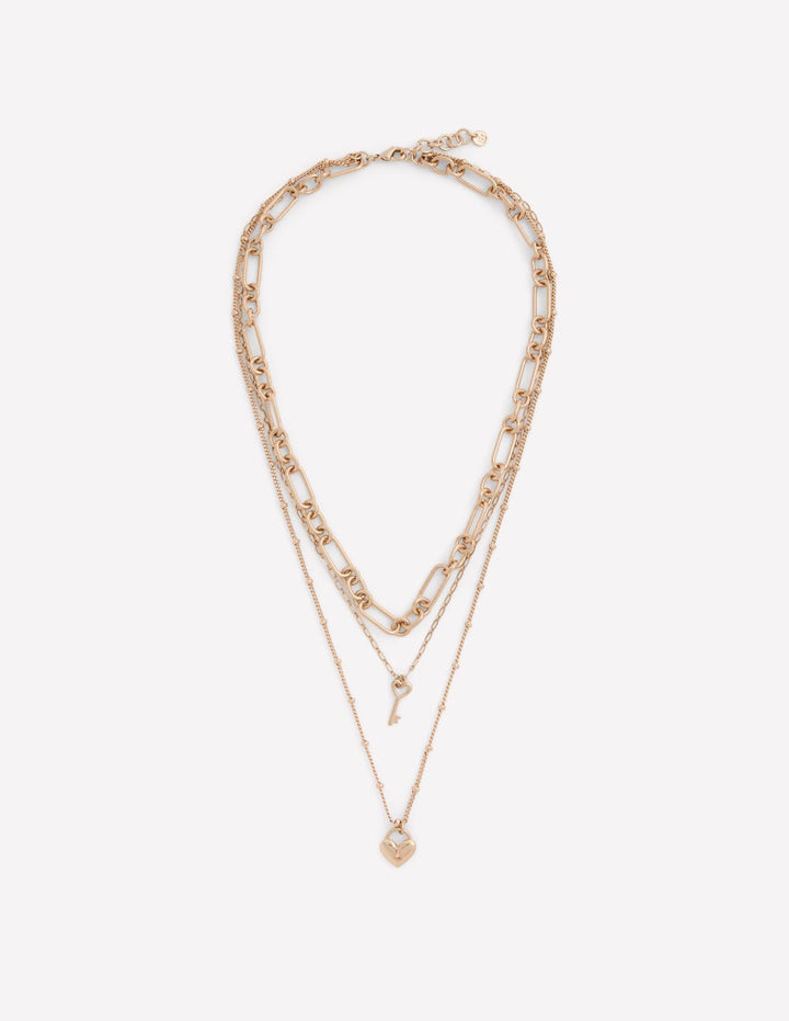 Love Lock Layer Necklace-Gold