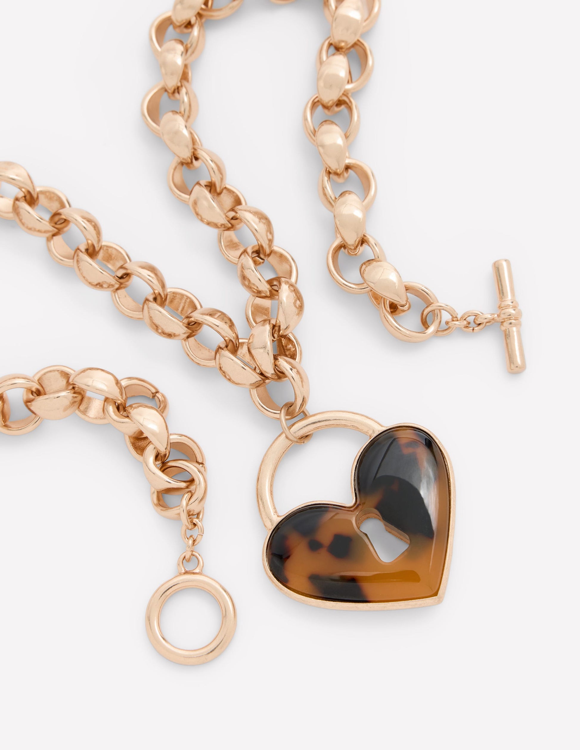 Chunky Love Lock Necklace-Tort-4