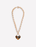 Chunky Love Lock Necklace-Tort