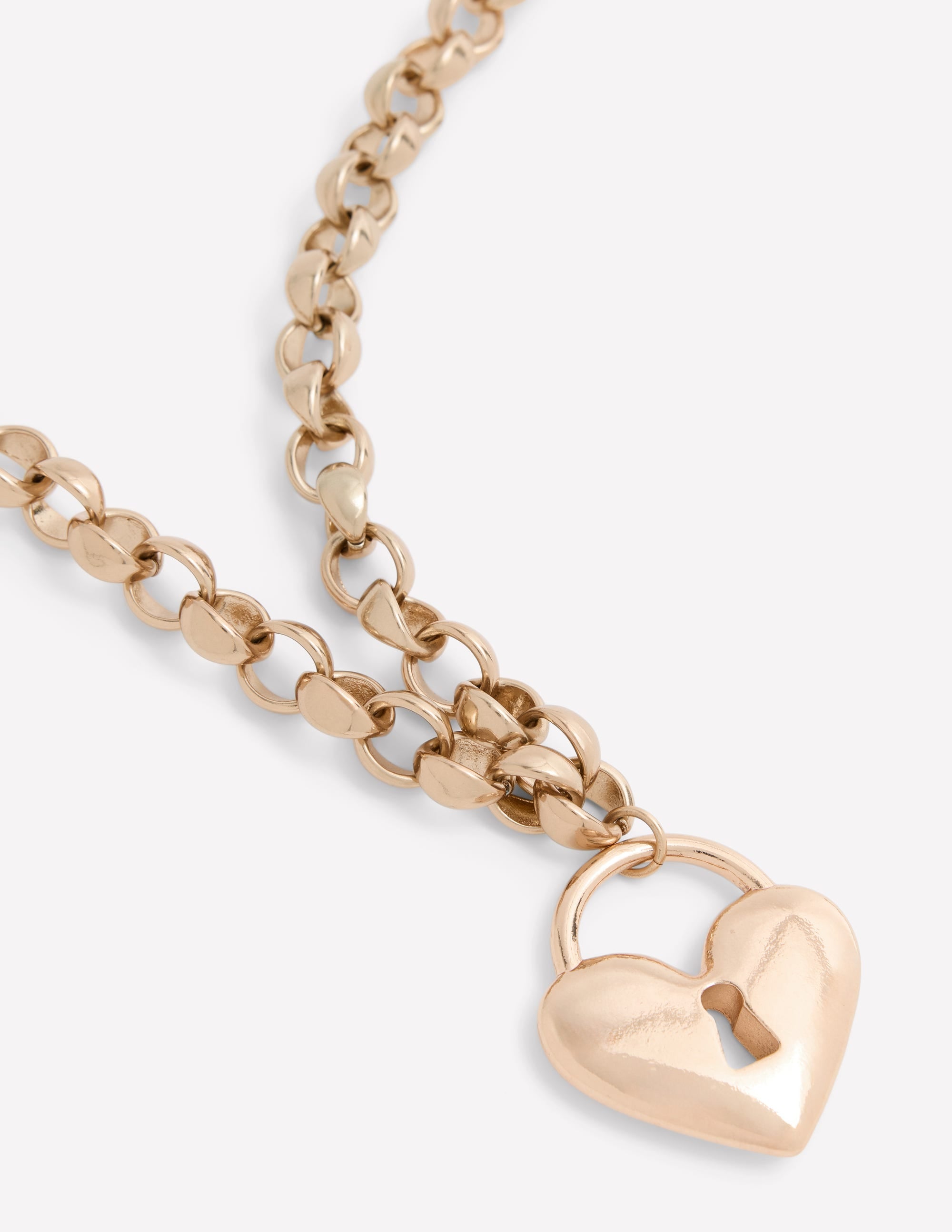 Chunky Love Lock Necklace-Gold - Image 3
