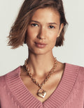 Chunky Love Lock Necklace-Gold