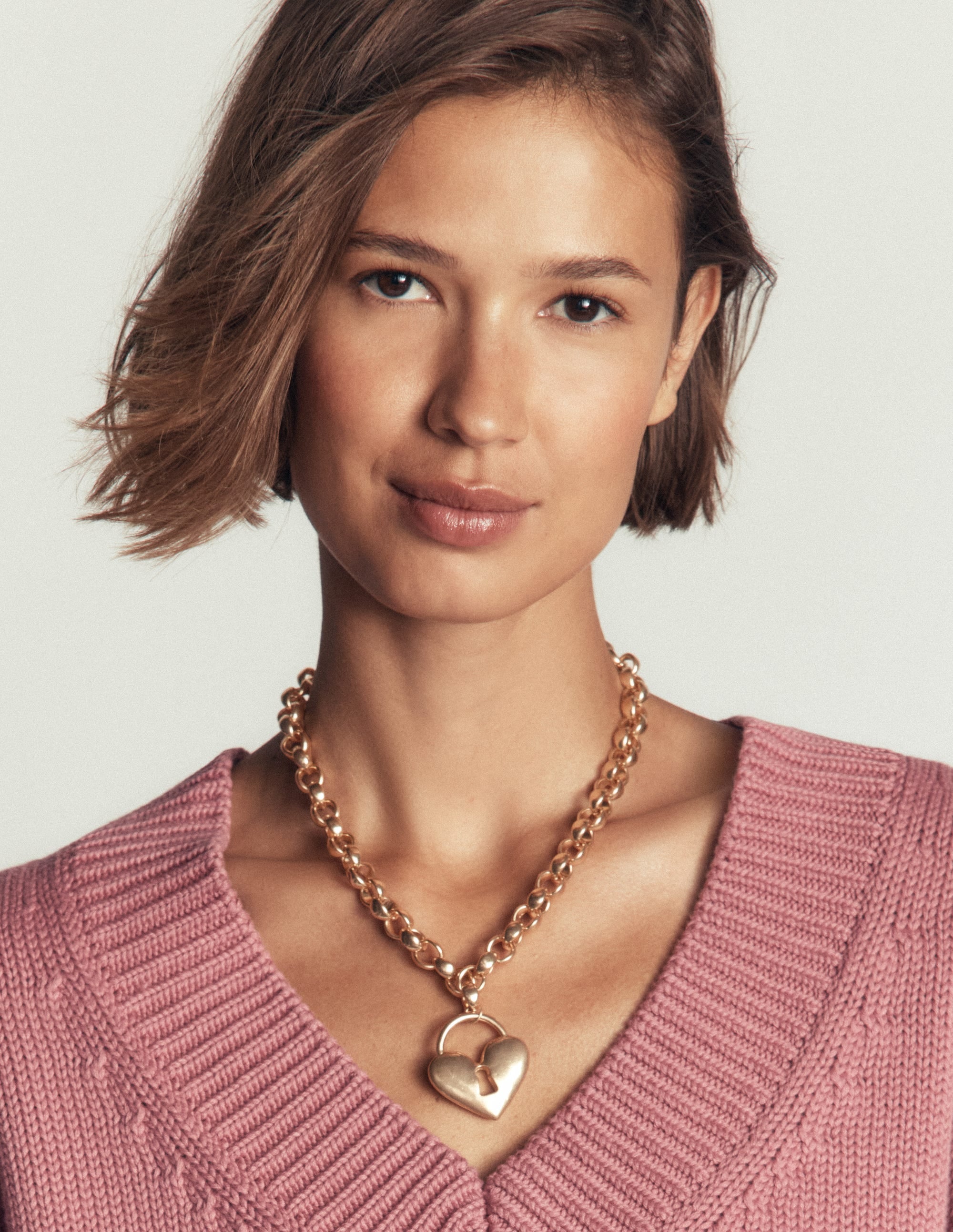 Chunky Love Lock Necklace-Gold - Image 1