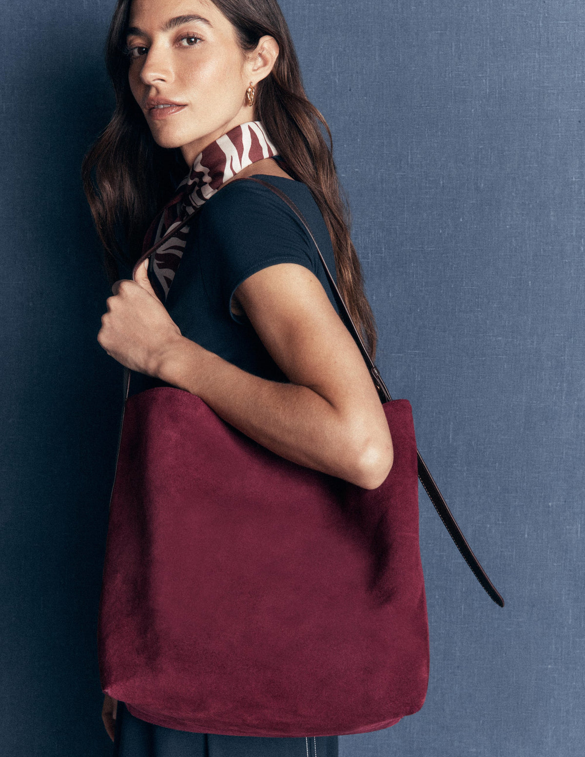 Allegra Medium Slouchy Tote-Burgundy - Image 1