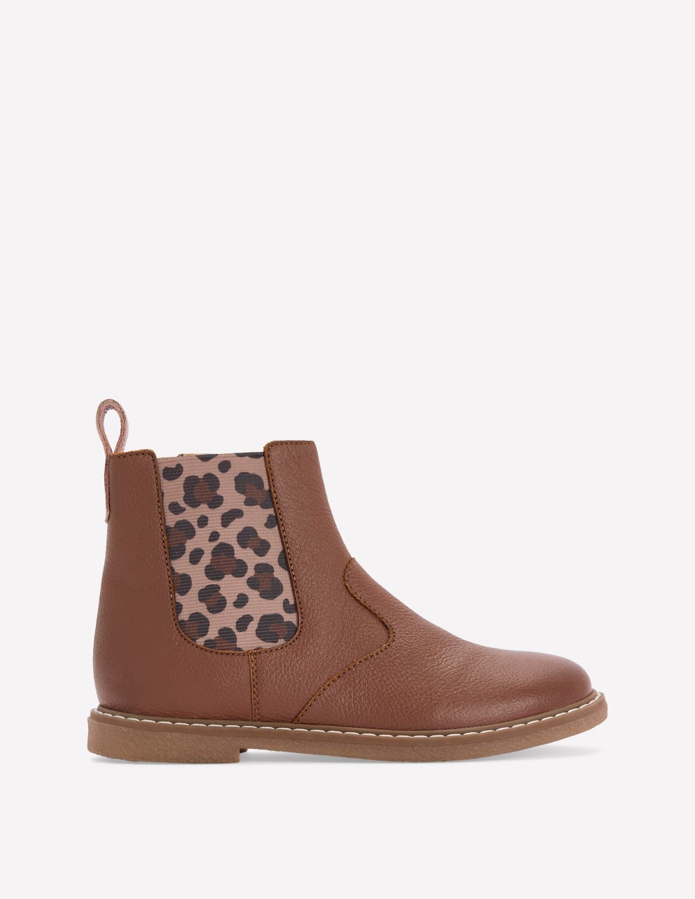 Chelsea Boots (Girls)-Tan Leopard-1