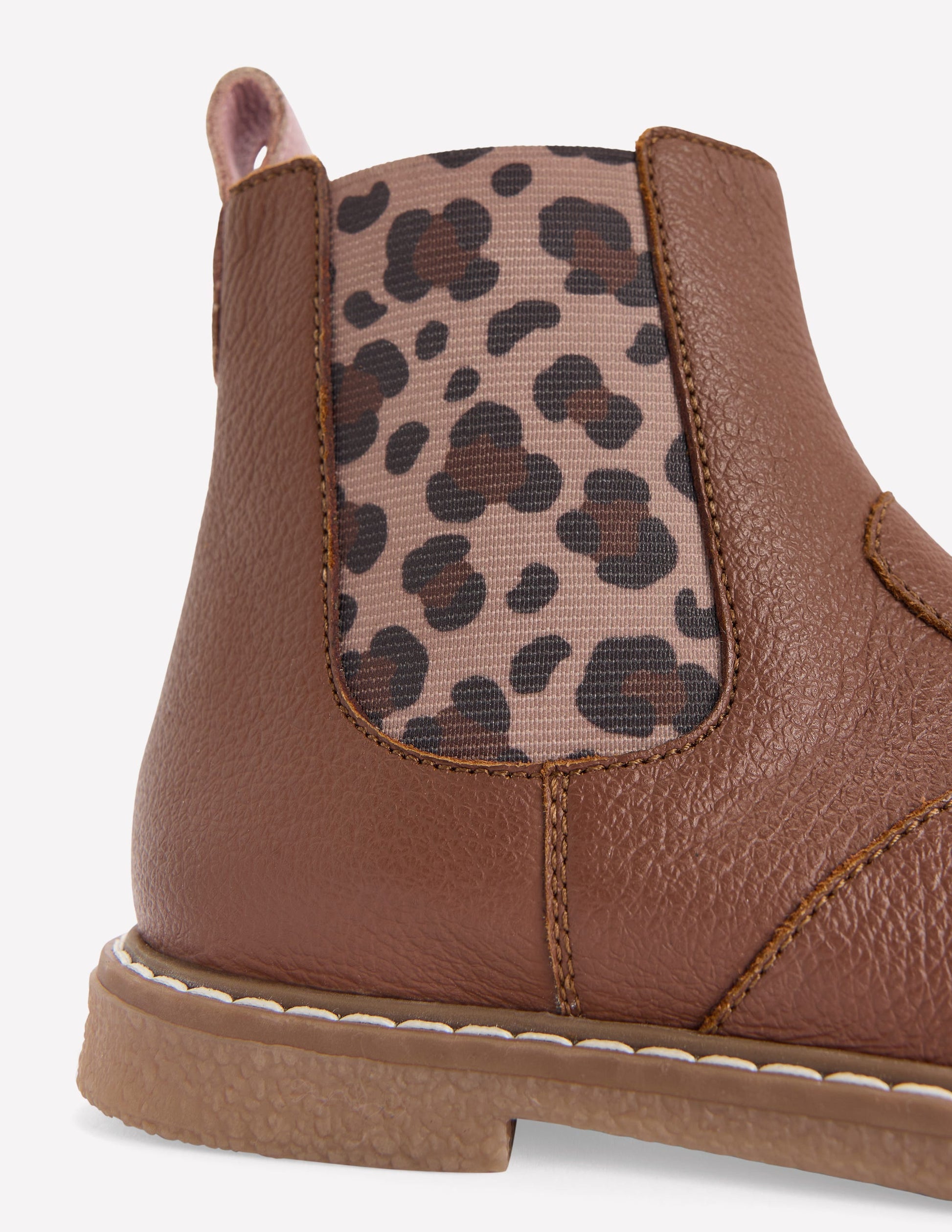 Chelsea Boots (Girls)-Tan Leopard-3