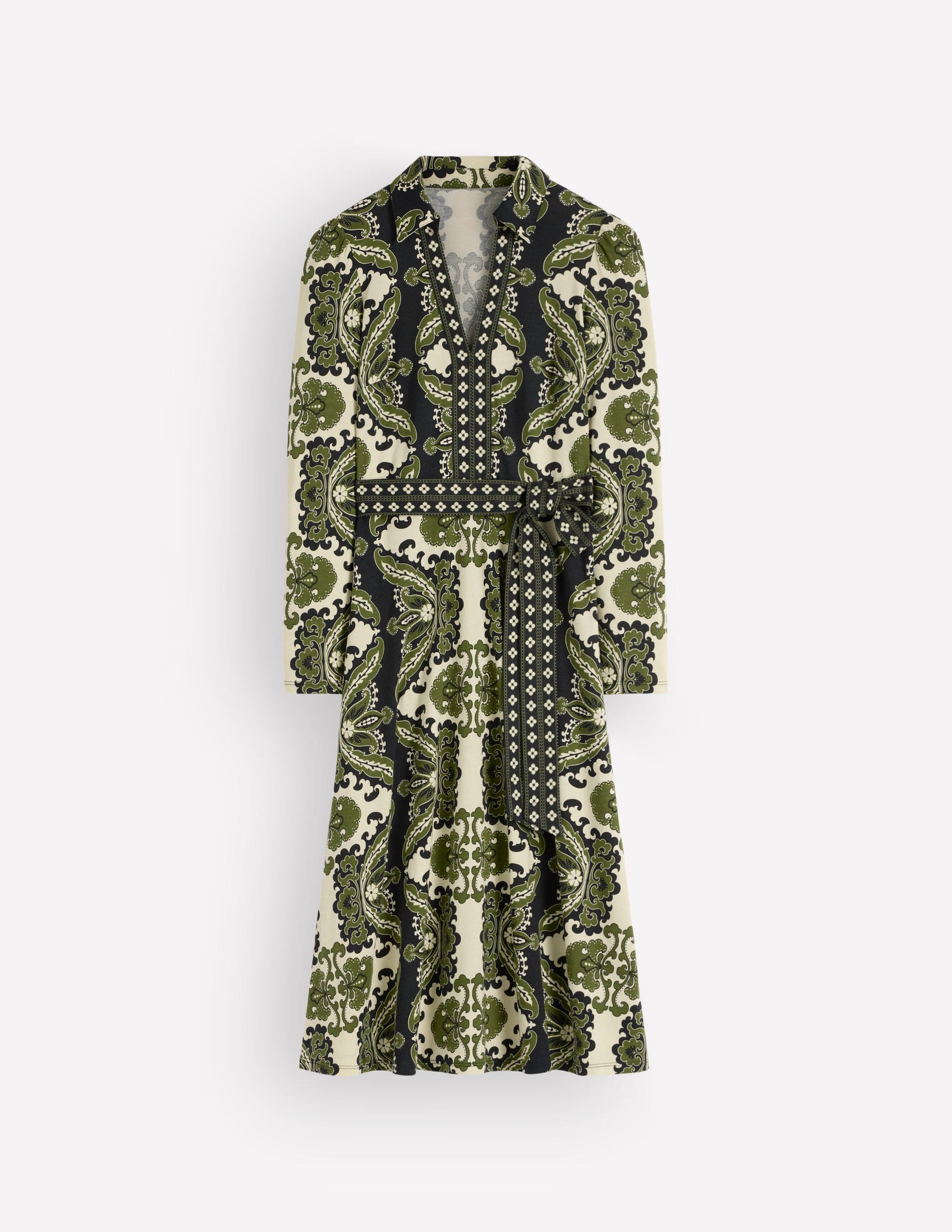 Imogen Collared Jersey Dress-Multi, Blossoming Gardenia-6