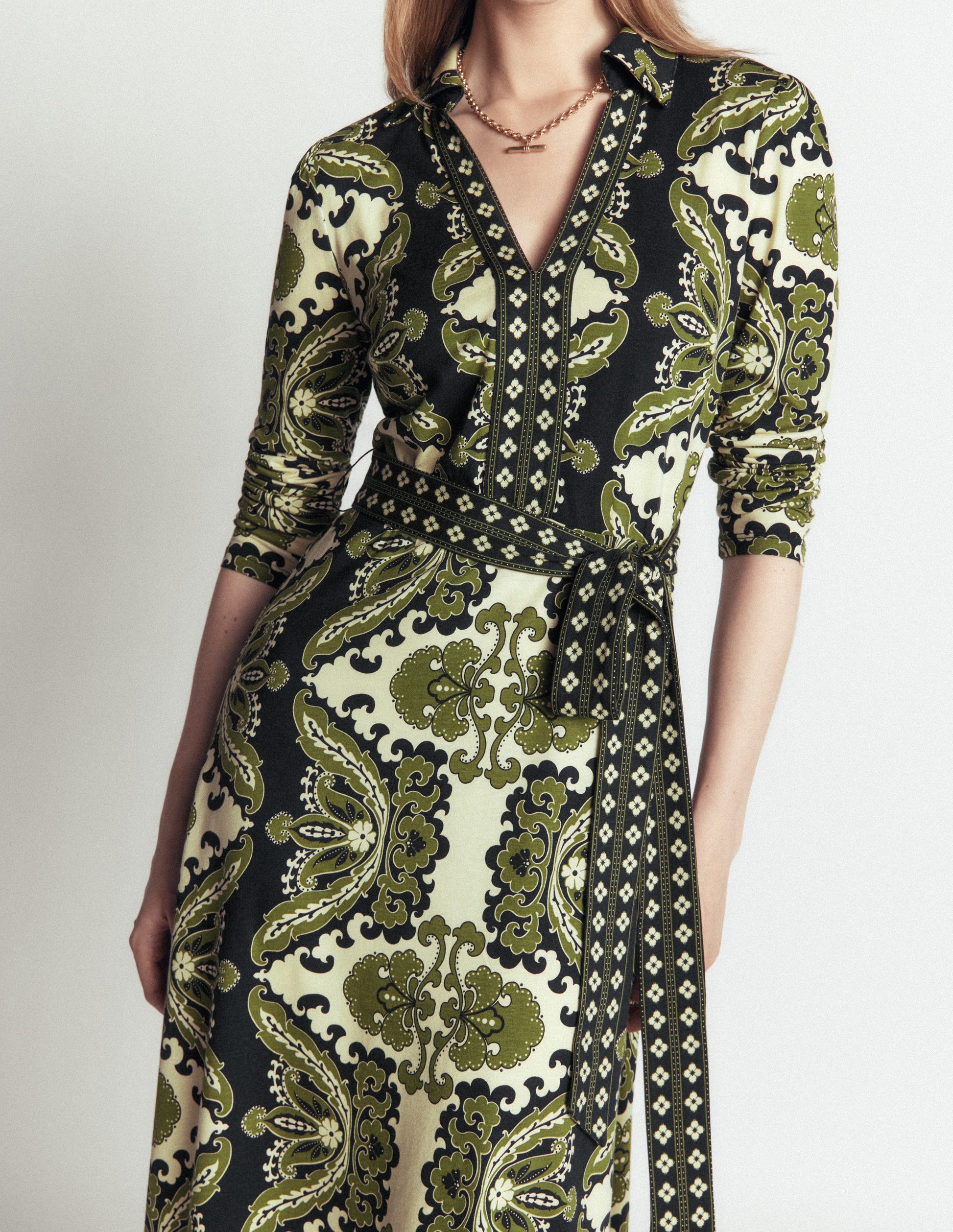 Imogen Collared Jersey Dress-Multi, Blossoming Gardenia-2