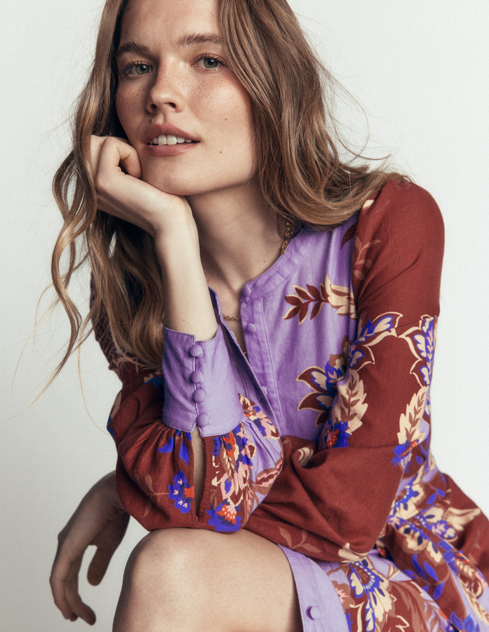 Blouson Sleeve Occasion Dress-Multi, Super Bloom-2