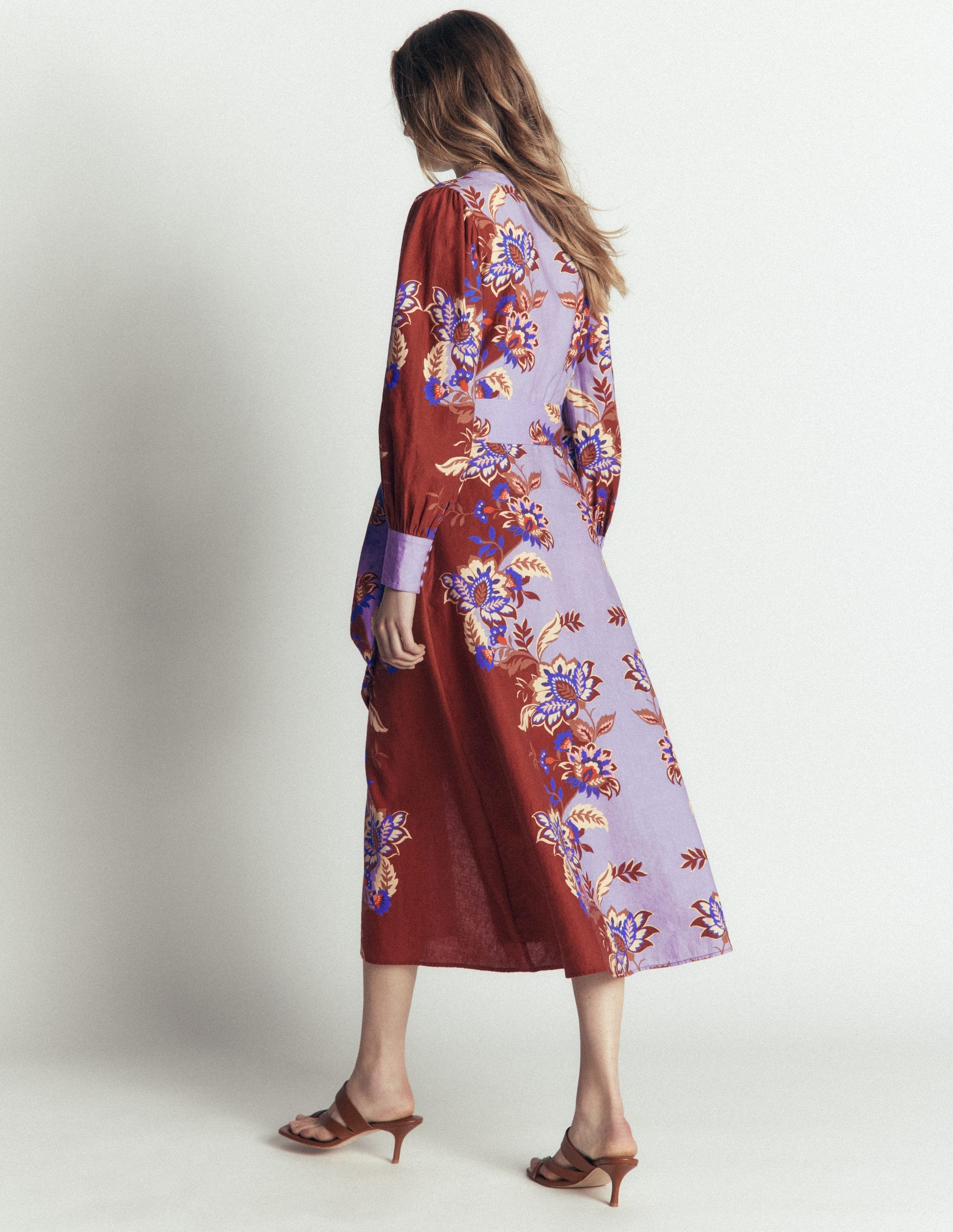 Blouson Sleeve Occasion Dress-Multi, Super Bloom-3