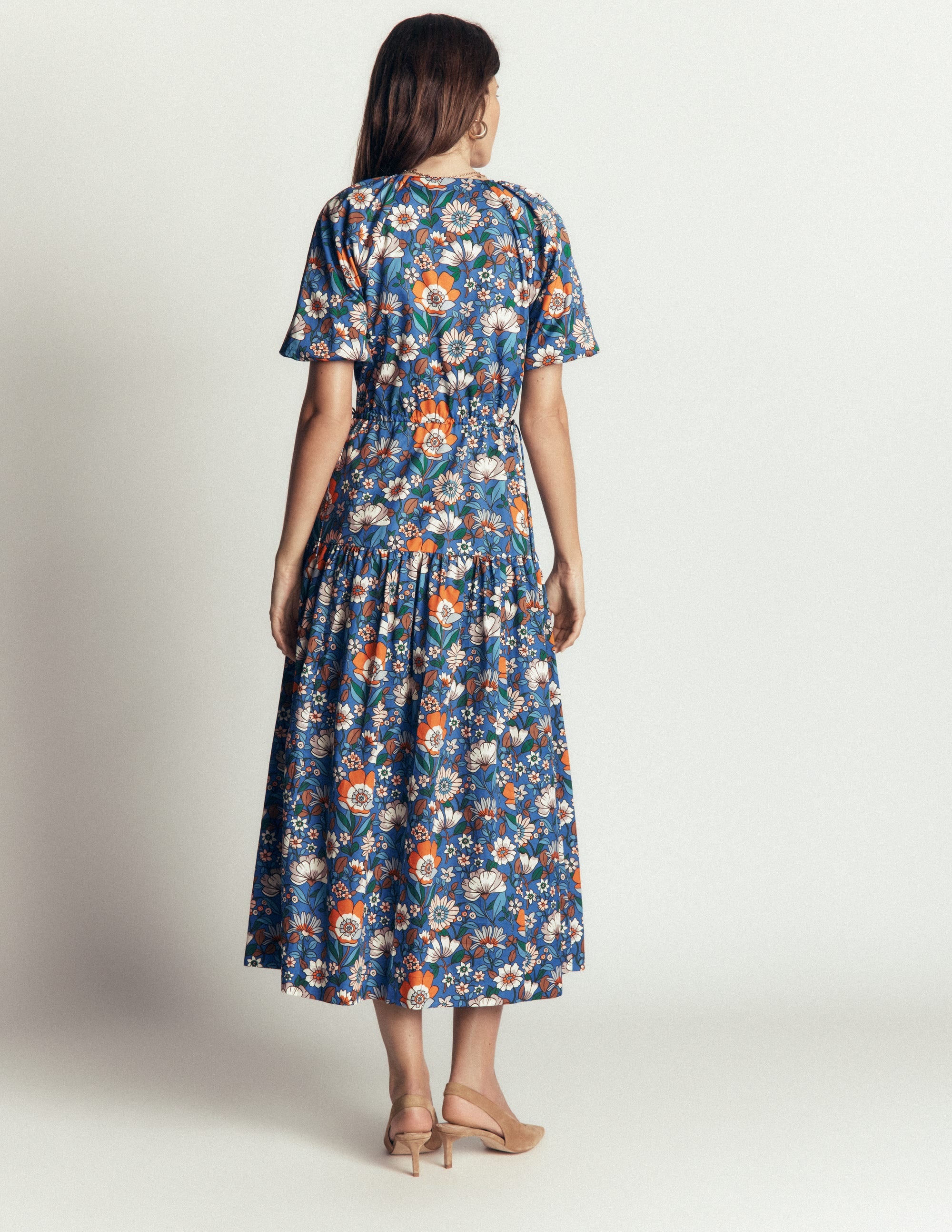 Draw Waist Fashion Dress-Multi, Floral Field - Image 6
