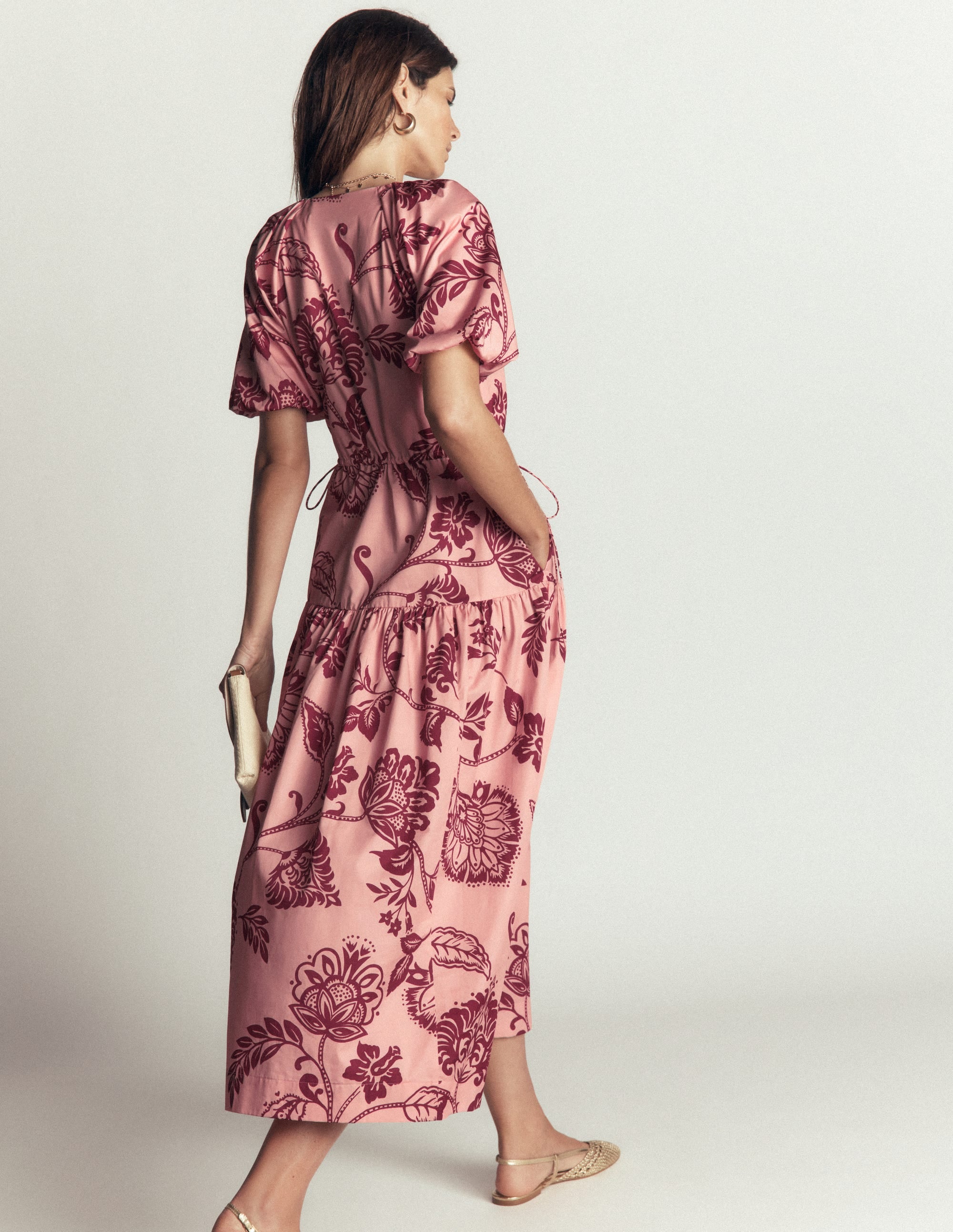 Draw Waist Fashion Dress-Chalf Pink, Planted Meadows - Image 3