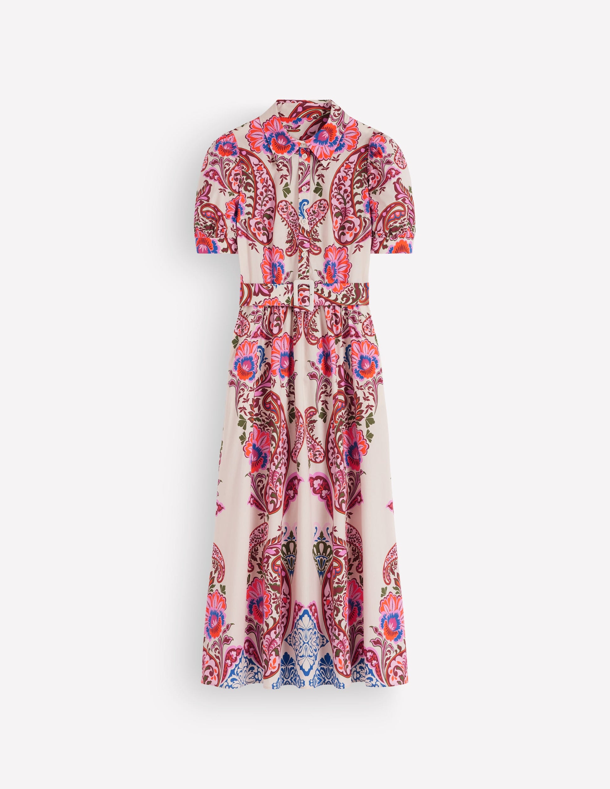 Belted Cotton Midi Dress-Multi, Bohemia Dream-8