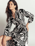Nicola Cotton Midi Dress-Black, Flourishing Medley