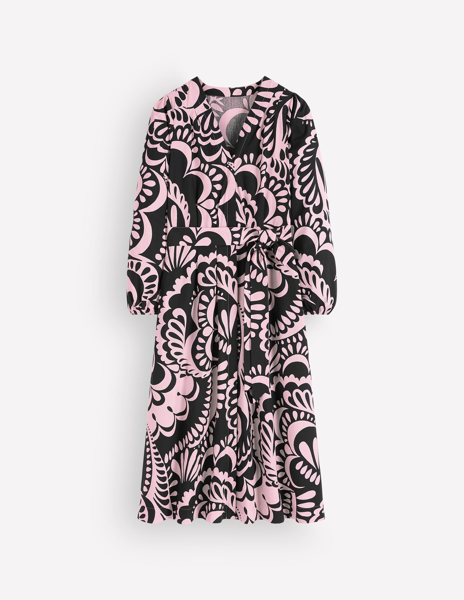 Nicola Cotton Midi Dress-Black, Flourishing Medley-7