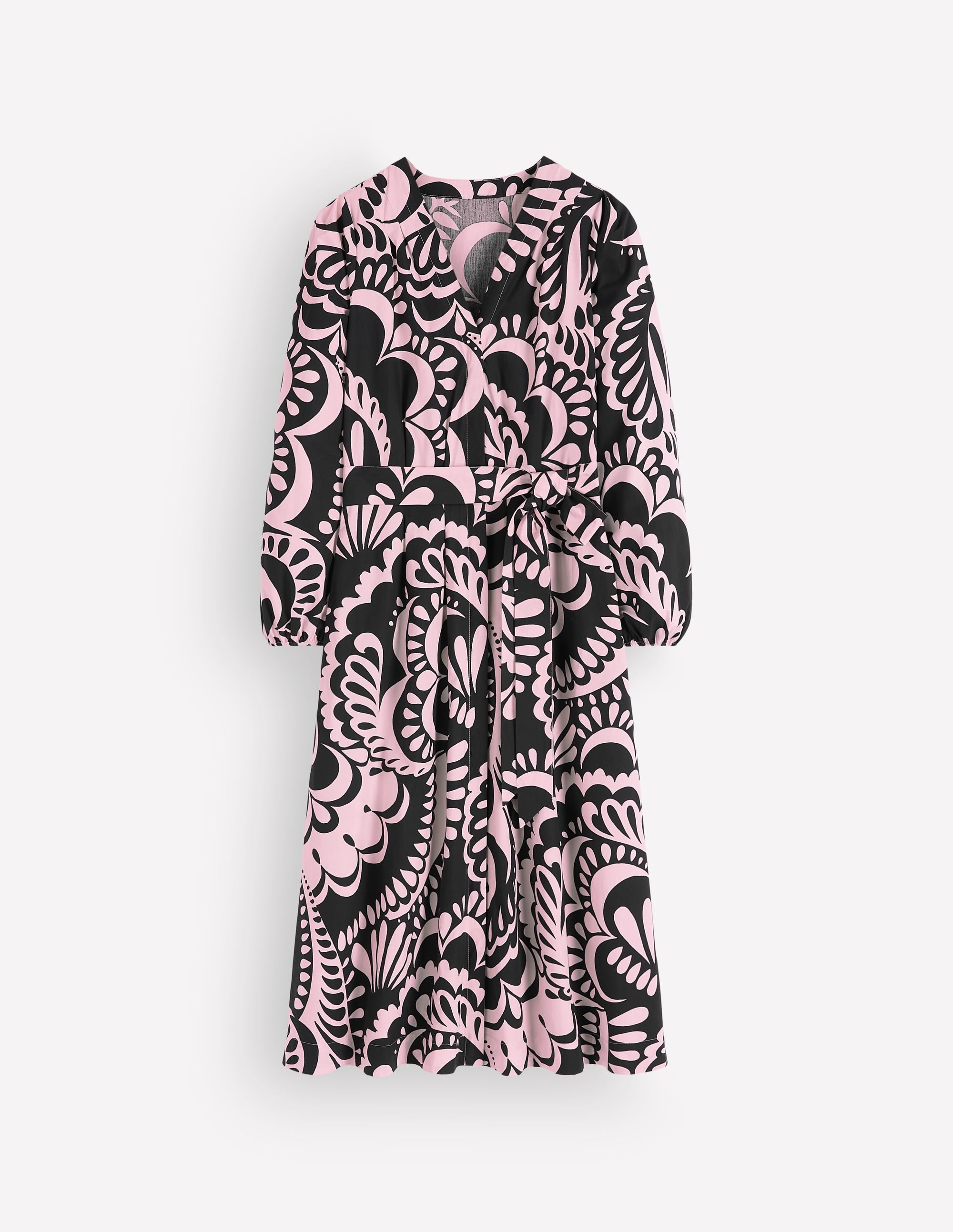 Nicola Cotton Midi Dress-Black, Flourishing Medley - Image 7