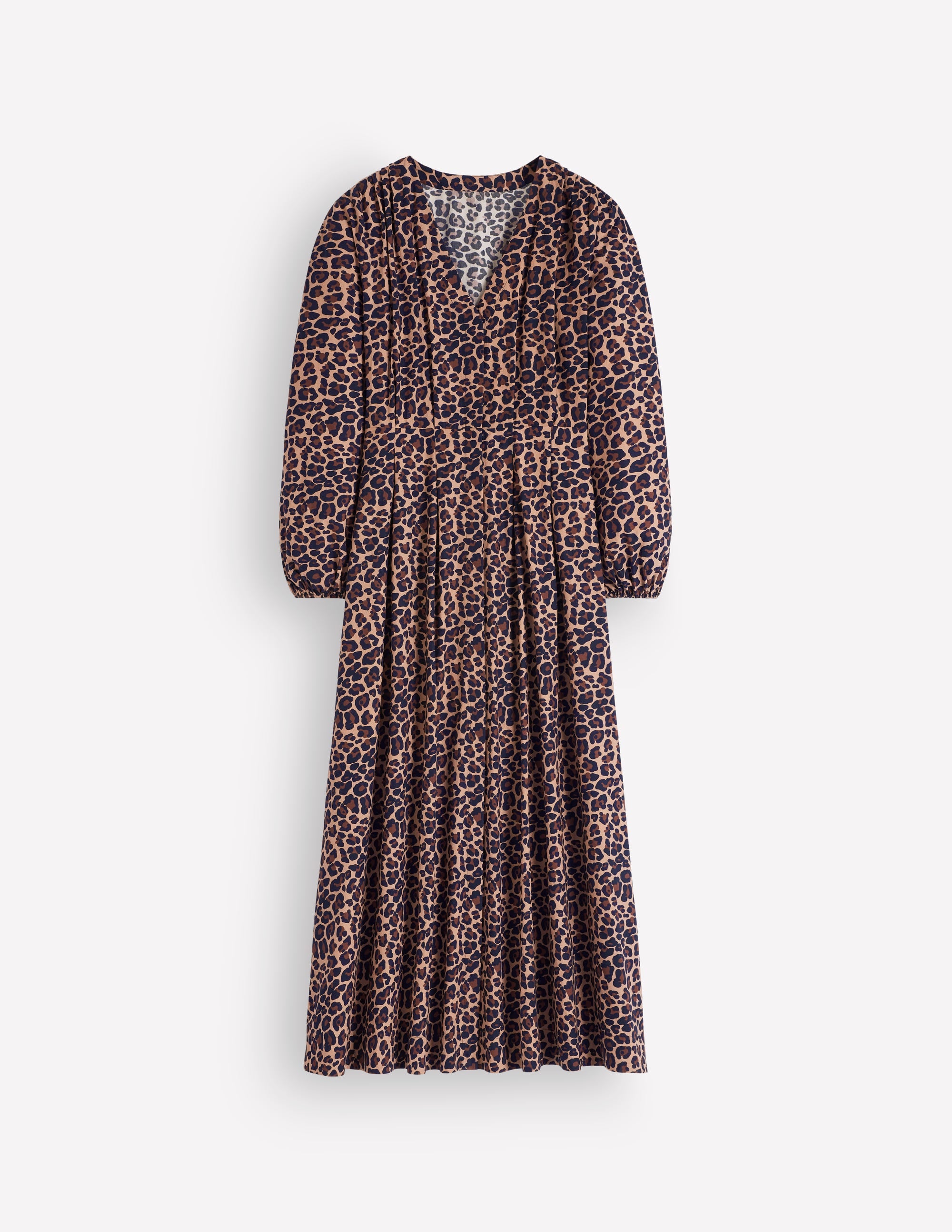 Nicola Cotton Midi Dress-Camel, Animal Fields - Image 5