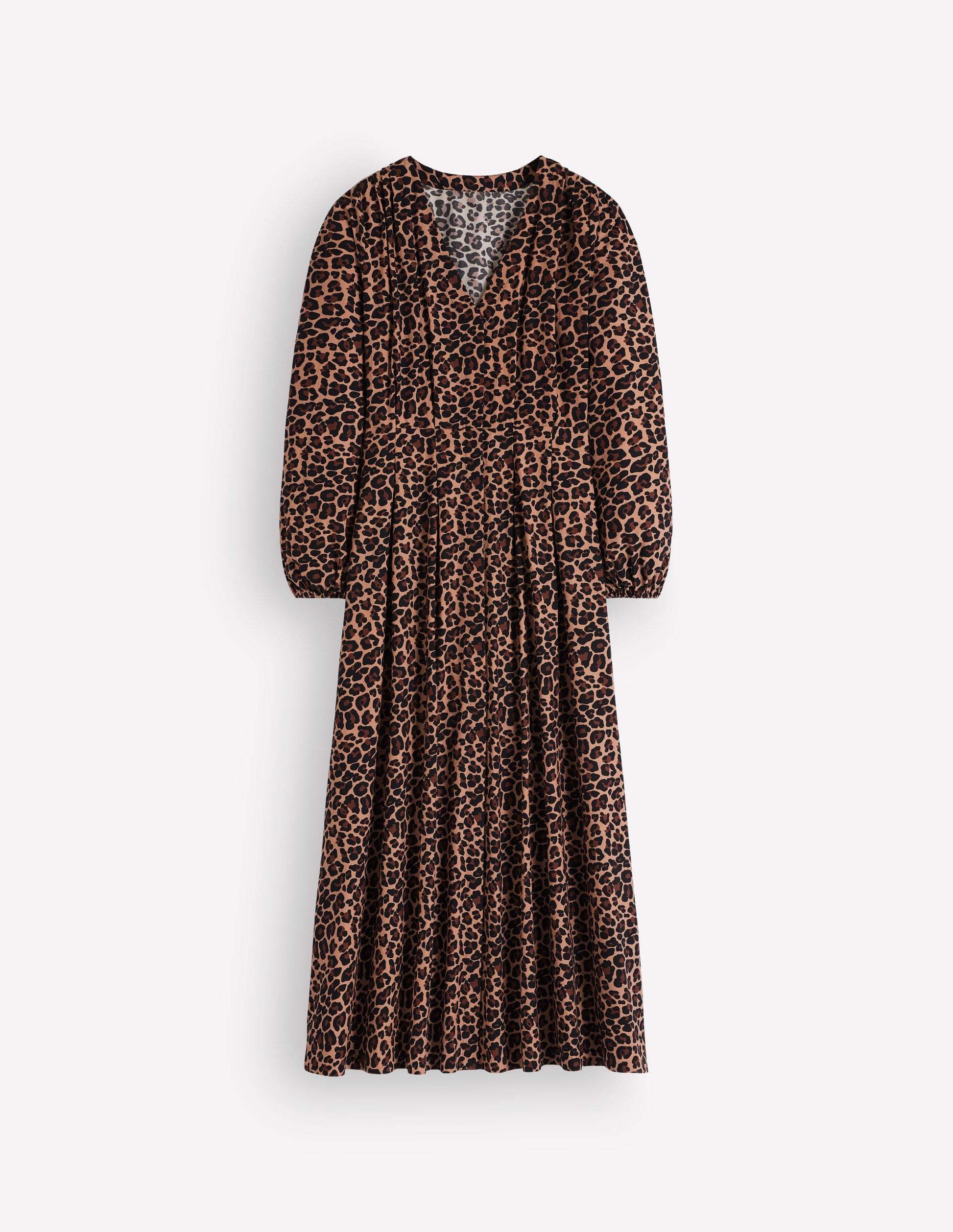 Nicola Cotton Midi Dress-Camel, Animal Fields-5