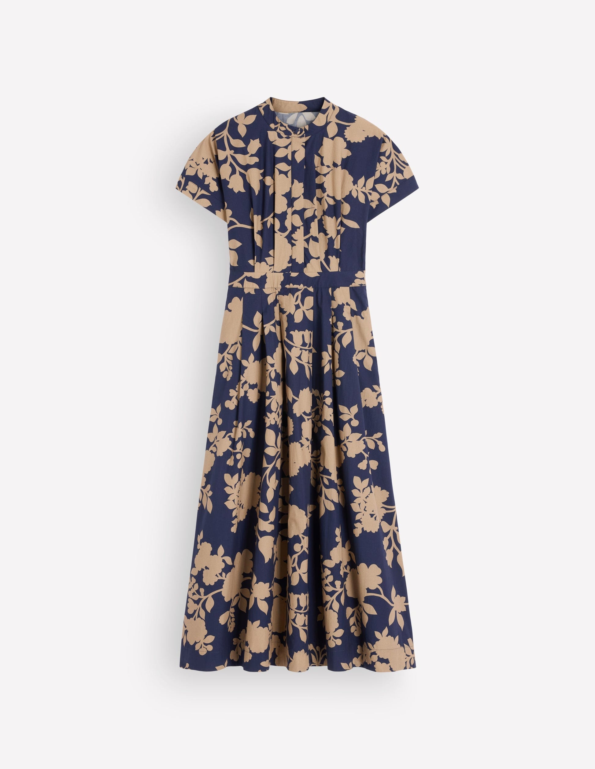 Grown On Sleeve Midi Dress-French Navy, Bouquet Breeze-6