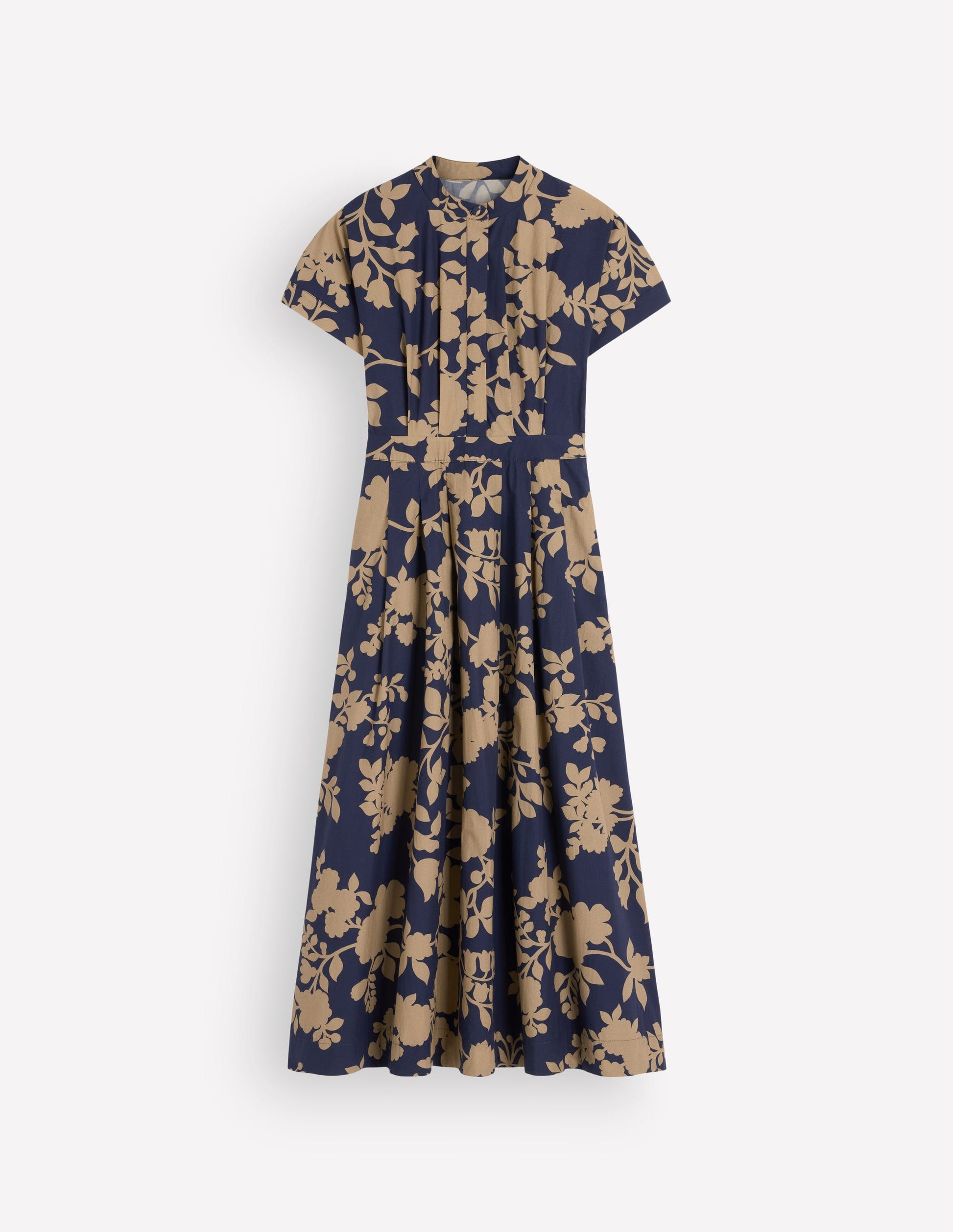 Grown On Sleeve Midi Dress-French Navy, Bouquet Breeze-6